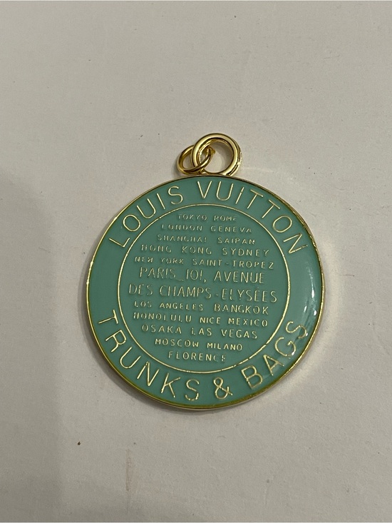 Louis Vuitton Jewelry - Louis Vuitton Turquoise and Gold Trunks & Bags Round Charm